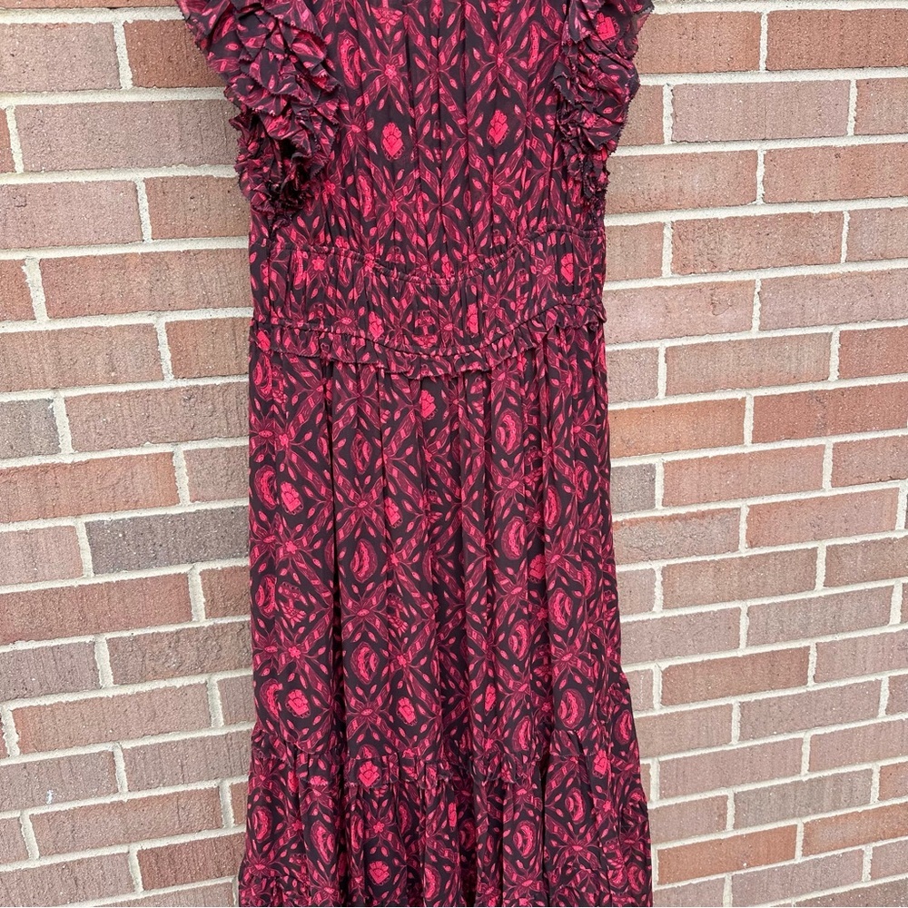Ulla Johnson Anika Silk Midi Dress fuchsia Size 6 - Picture 8 of 15